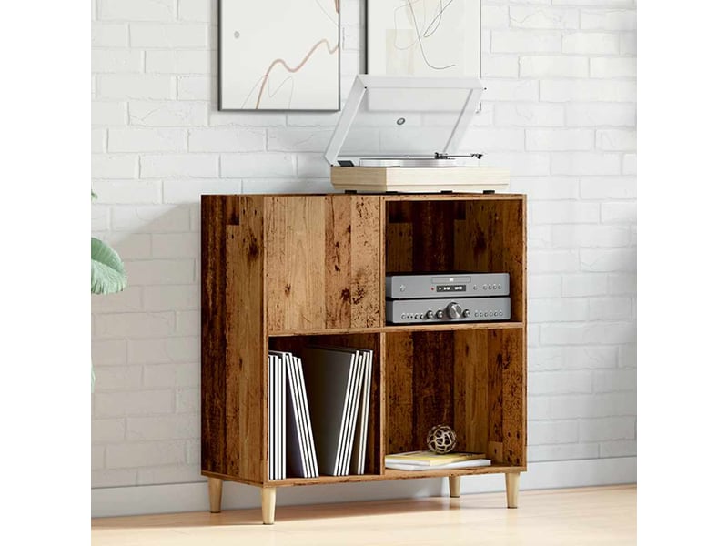  Armoire à disques, armoire de rangement vieux bois 84,5x38x89 cm bois d'ingénierie shl9081  - Conforama C