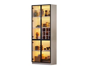 Vitrine coloris blanc 5 étagère(s) KORFEE - 54 cmx80 cm