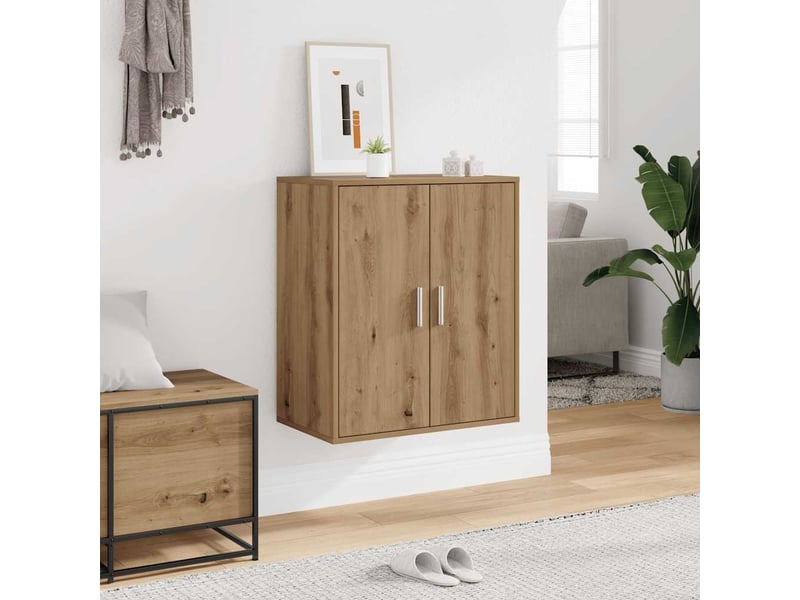  Meuble à chaussure, cabinet à chaussures 60x35x70 cm chêne artisanal 5 étagères shl7795  - Conforama B