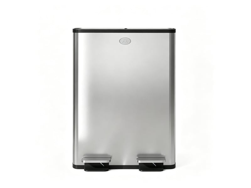 Poubelle tri sélectif - poubelle double de tri sélectif pour la cuisine, 2 x 28 l, couvercle à fermeture amortie, argent - Conforama B