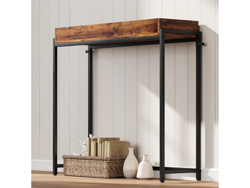  Console d’entrée étroite avec plateau à rebords, structure stable pour entrée et salon, 100 × 30 × 91 cm  - Conforama C