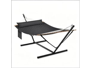 Hamac double,200x140 cm,avec support en métal anthracite charge 250 kg