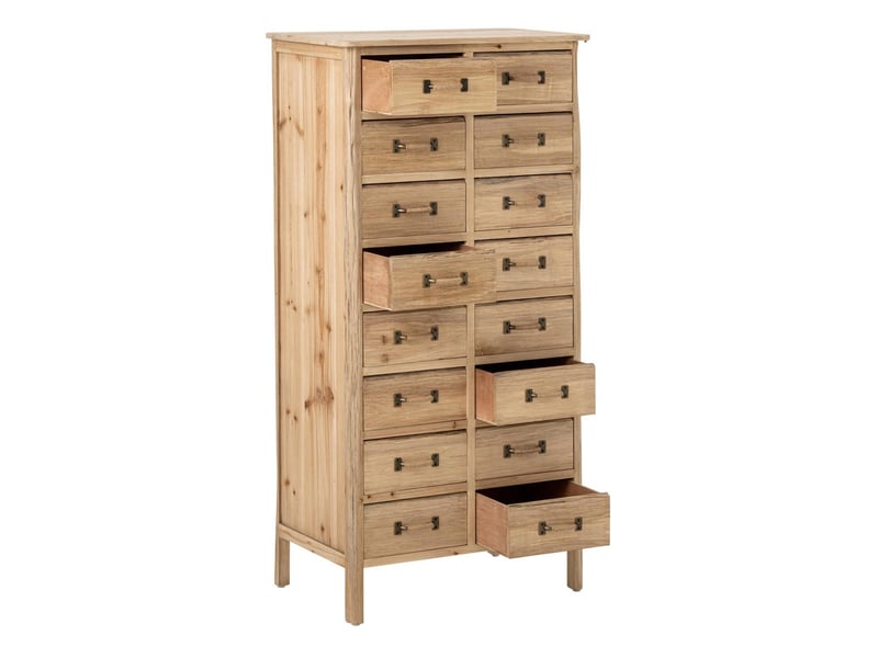  Chiffonnier en bois 16 tiroirs chamonix 127cm naturel  - Conforama B