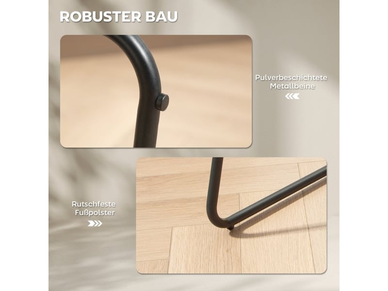  Lot de 2 tabourets de bar 50,5x53x96 cm en tissu gris, pieds en u en métal, muni de repose-pieds  - Conforama E
