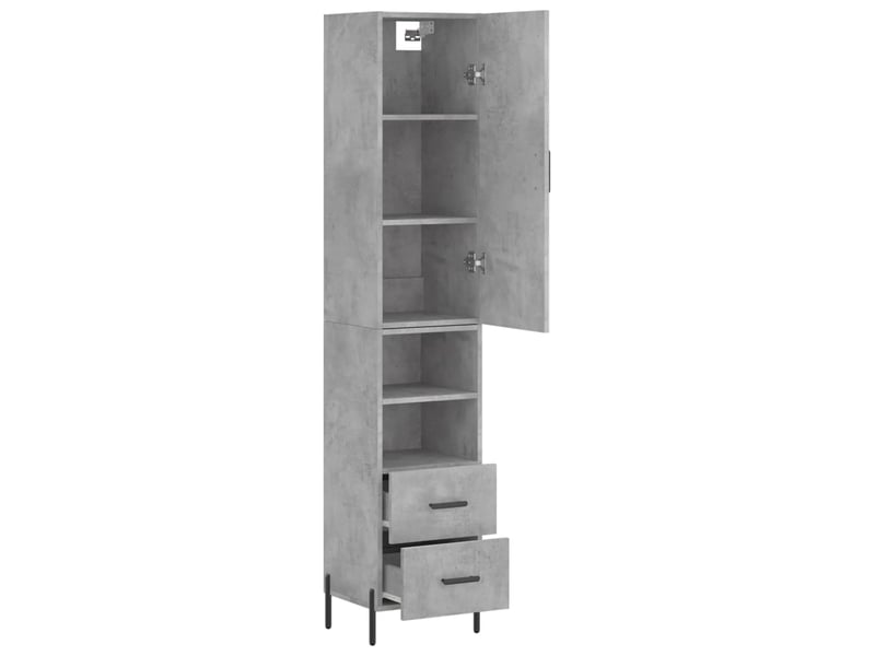  Buffet haut - bahut - meuble de rangement gris béton 34,5x34x180 cm bois d'ingénierie  - Conforama D
