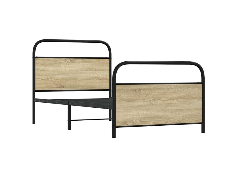  Lit simple- lit adulte -  cadre de lit sans matelas 100x200 cm chêne sonoma  - Conforama D