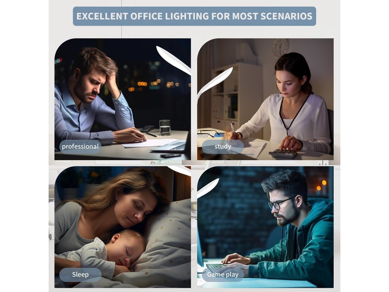  Lampe de lecture bleue, 3 niveaux d'intensité – à brancher, pour bureau et maison  - Conforama C