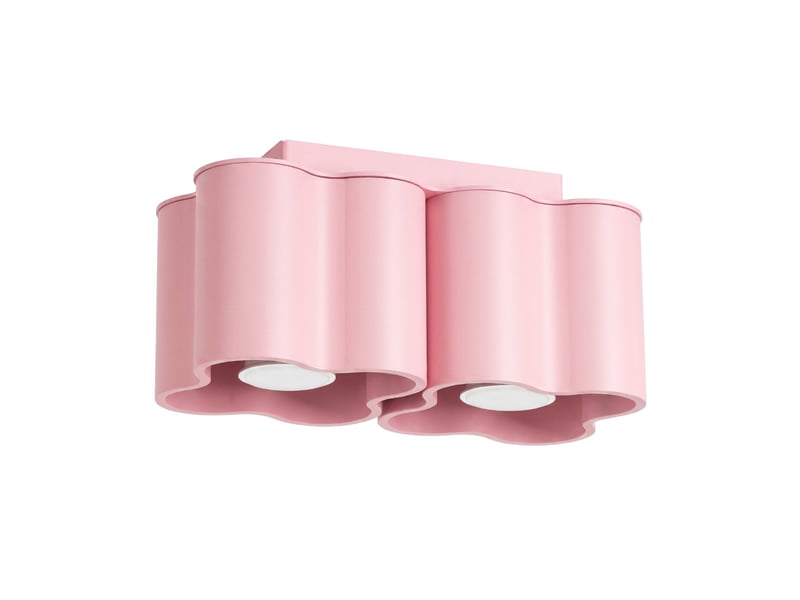  Plafonnier ovio 2 rose gu10 aluminium moderne 12x24.5x12cm SL.3394 - Conforama A