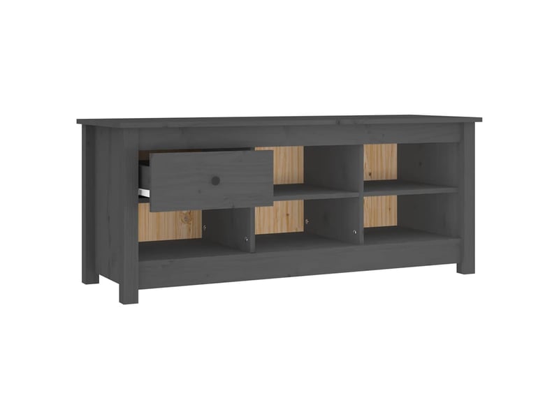  Meuble à chaussure, armoire à chaussures gris 110x38x45,5 cm bois de pin massif  - Conforama D
