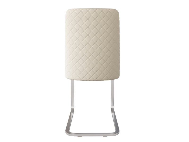  Lot de 4 chaises cantilever de salle à manger en velours avec conception de diamant et pieds en métal argenté,beige chaise beige - Conforama E