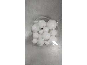 Kit de 35 boules de noël en plastique petit modèle blanc