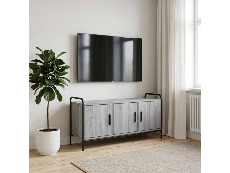  Meuble tv moderne, banc tv 79,5x33x50 cm sonoma gris bois d'ingénierie shl7527  - Conforama B