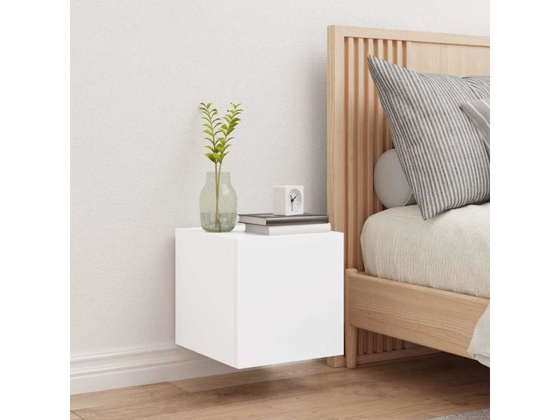  Meuble tv - banc tv - meuble de rangement mural avec lumières led blanc 30,5x35x30 cm  - Conforama E