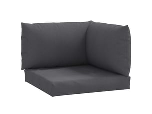 Lot de 3 coussins de palette, coussins de canapé anthracite mélangé tissu cf59649