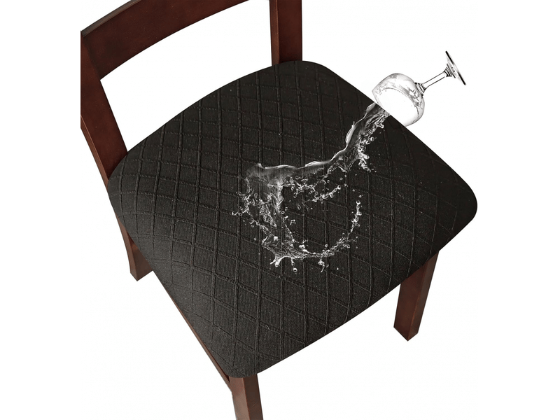  Housses de siège imperméables pour chaises de salle à manger, housse de chaise de salle à manger, housses de chaise de cuisine noir, 4 pièces  - Conforama A