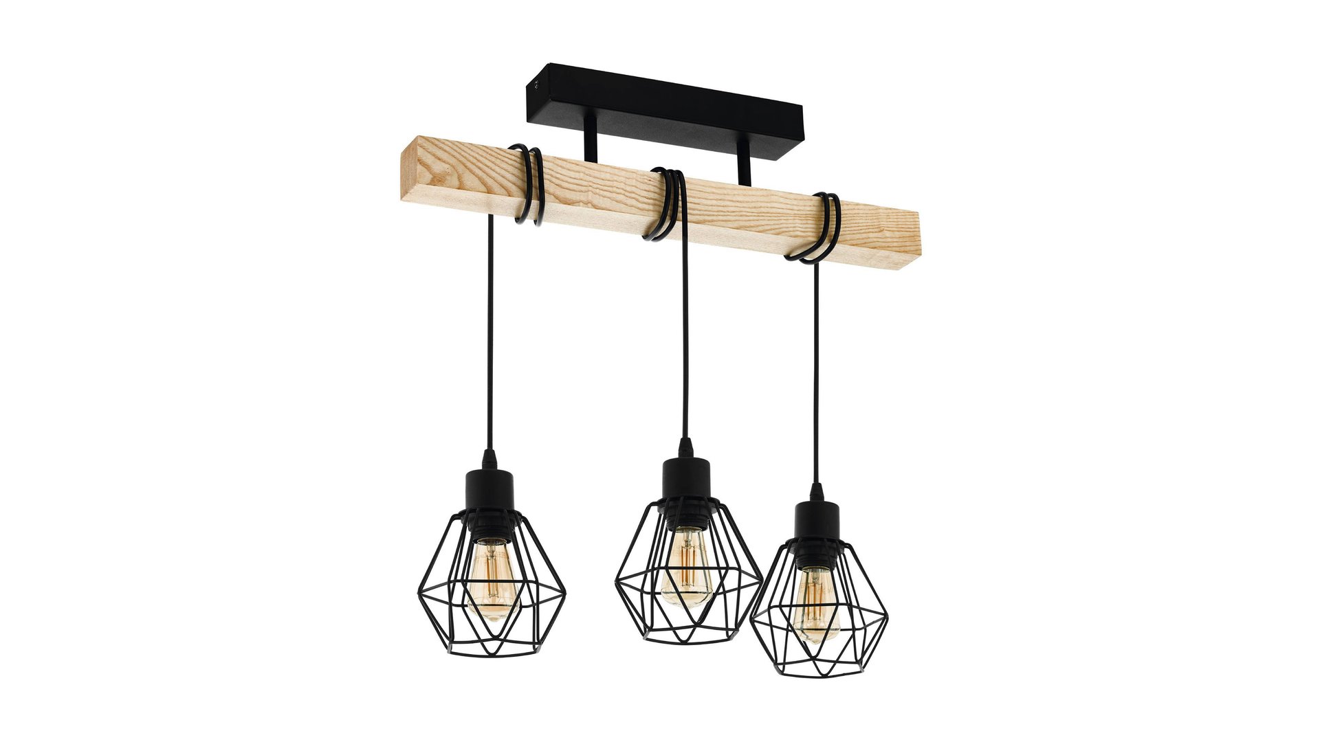 Plafonnier en bois TOWNSHEND noir 36 Conforama