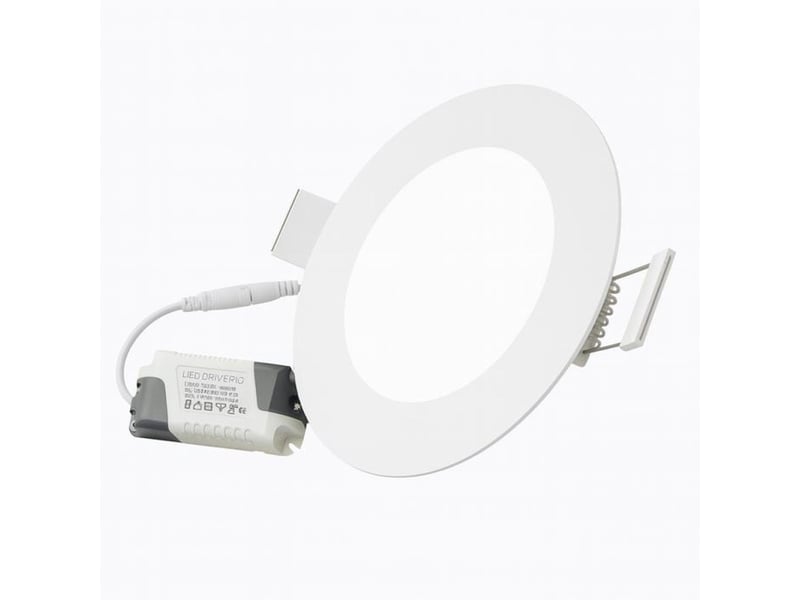  Panneau led encastrable rond slim 6w 4000k 118 mm ip65 600 lm 238073_AABTU35289_6_DROPFR - Conforama A