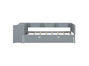 Lit gigogne 90x200 cm <strong>ZOVIRA</strong> <strong></strong> coloris gris
