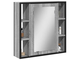 Armoire à miroir de salle de bain sonoma gris bois d’ingénierie shl4385