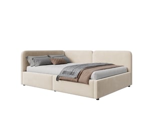 Lit banquette 140x200 cm <strong>STILVORA</strong> <strong></strong> coloris beige