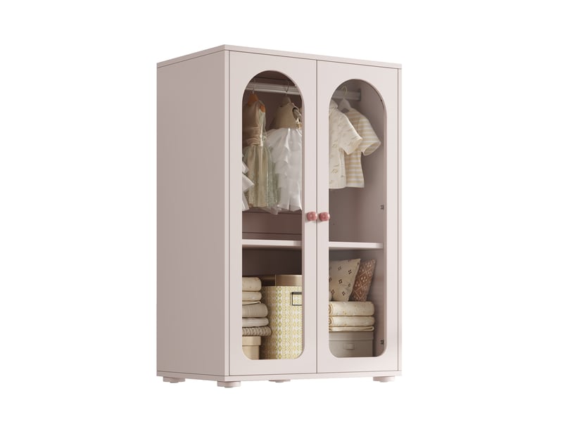  Lot de 2 armoires penderies portes en acrylique rose 160x50x120 cm N883P33143233CB - Conforama D