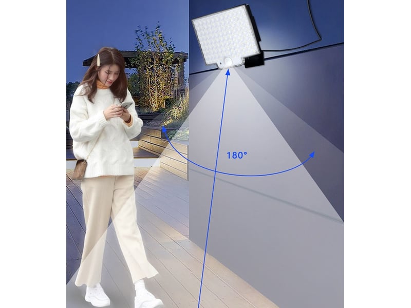  Kit de panneau solaire avec luminaire 106 led – spot solaire ip65 étanche  - Conforama E