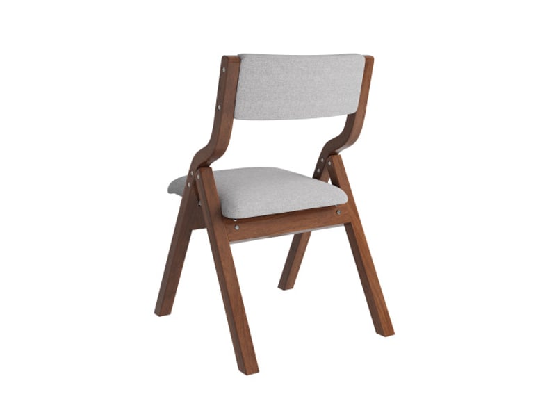  6 chaises pliantes en bois massif – confortables, rangables, design moderne, assise en lin gris, salle à manger  - Conforama D