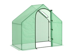 Serre jardin pebalcon, bâche renforcée, acier, porte zippée enroulable, légumesplantes, int.ext., 180x100x168 cm, vert.