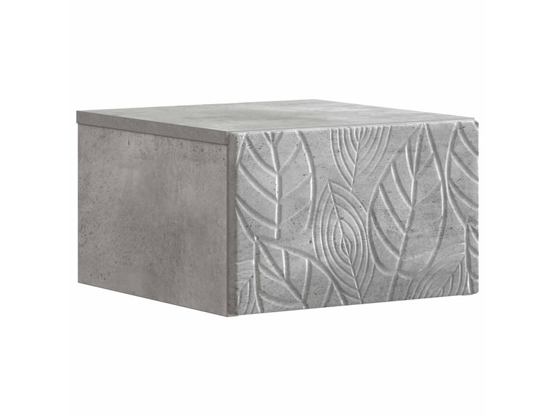  Table de chevet - cabinet de chevet - table de nuit mural gris béton 49 x 34,5 x 20 cm  - Conforama A