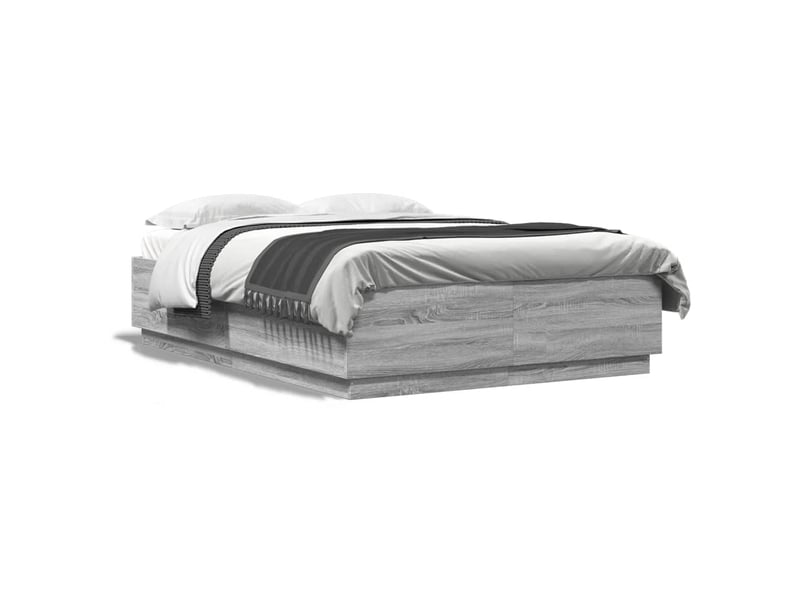  Lit double- lit adulte -  cadre de lit sans matelas sonoma gris 150x200 cm  - Conforama A