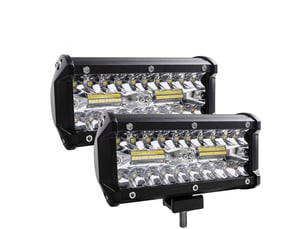 Barre lumineuse led pour voiture, 2 phares de conduite tout-terrain 120 w, phares antibrouillard 6500 k, étanche ip67