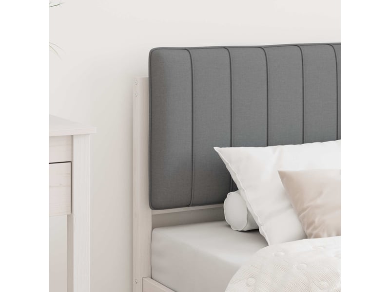  Lit simple- lit adulte -  cadre de lit avec tête de lit rembourrée gris clair 80 x 200 cm  - Conforama B