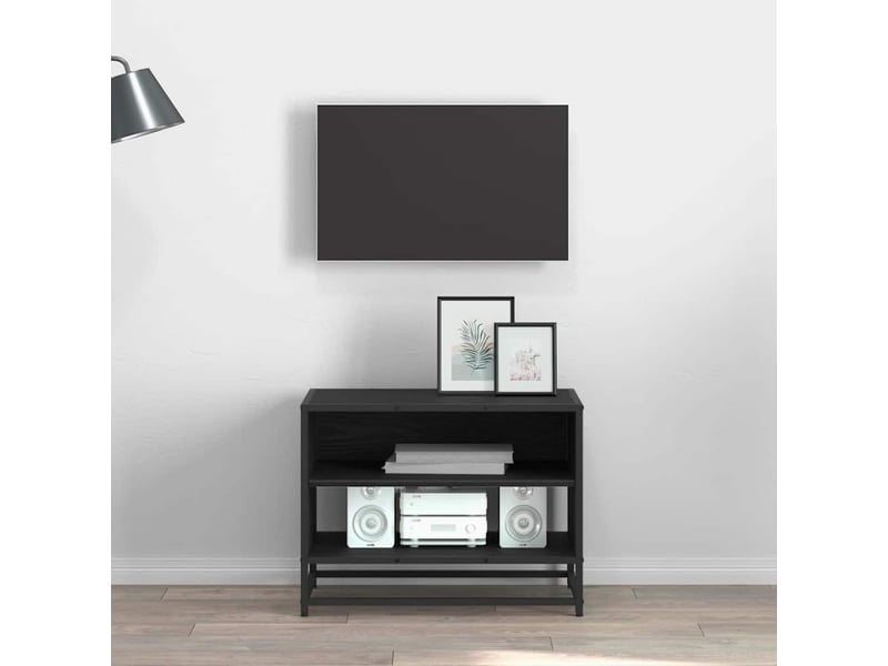  Meuble tv moderne, banc tv 61x40x46 cm chêne noir bois d'ingénierie  - Conforama B