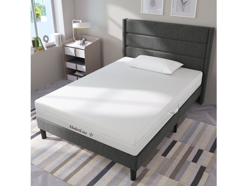  Matelas en mousse tcqpz 90 x 200 cm 20 cm 7 zones réversible h2 h3 blanc  - Conforama B