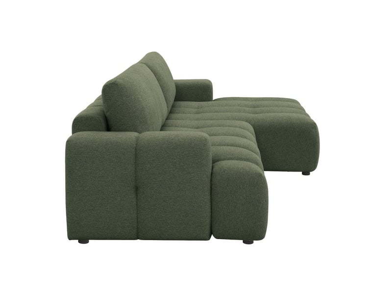  Canapé d'angle convertible avec coffre en tissu texturé vert olive berenice - angle droit 12391-3M-VEROL - Conforama E