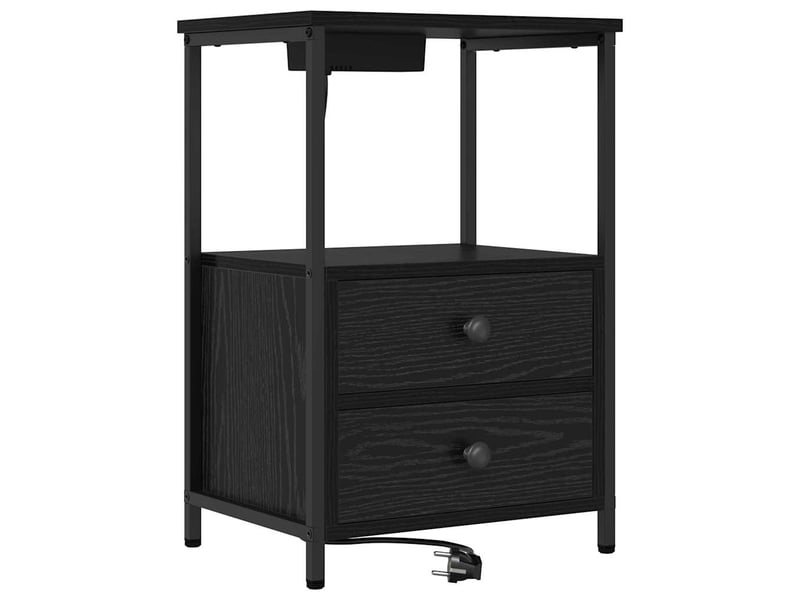Table de chevet - cabinet de chevet - table de nuit 2 pièces chêne noir 40 x 31 x 60 cm - Conforama E