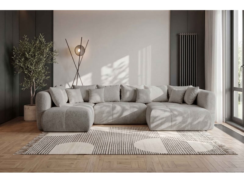  Canapé d'angle beige fixe 5 places  - Conforama Y
