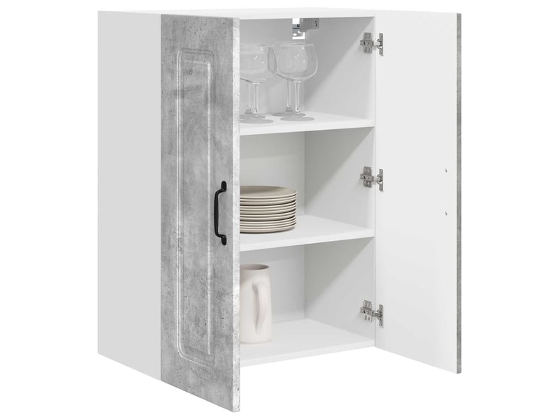 Meuble mural de cuisine | armoire de cuisine gris béton 60x31x80cm shl8275 - Conforama C