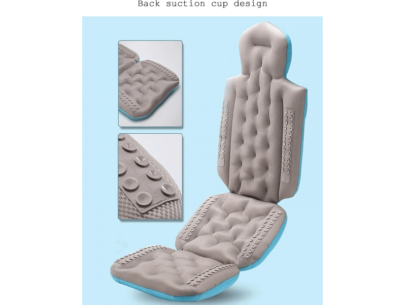  Oreiller de bain intégral pour baignoire, oreiller de bain luxueux et moelleux, coussin de bain antidérapant, accessoires de spa, noir  - Conforama D
