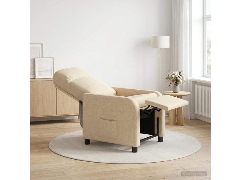  Vidaxl fauteuil inclinable crème tissu  - Conforama B