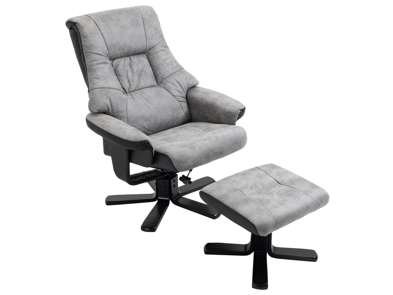  Fauteuil inclinable avec repose-pieds, pivotant à 360°, inclinable à 135°, revêtement respirant, 78 x 82,5 x 109 cm, gris  - Conforama B