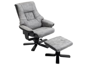 Fauteuil inclinable avec repose-pieds, pivotant à 360°, inclinable à 135°, revêtement respirant, 78 x 82,5 x 109 cm, gris