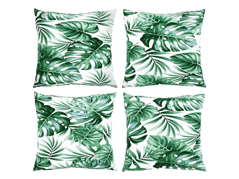  Lot de 4 coussins de canapé, coussins décoratifs motif de feuilles 50x50 cm tissu cf59239  - Conforama D