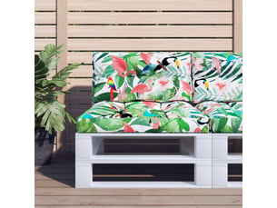 Lot de 2 coussins de palette, coussins de canapé multicolore tissu cf59576