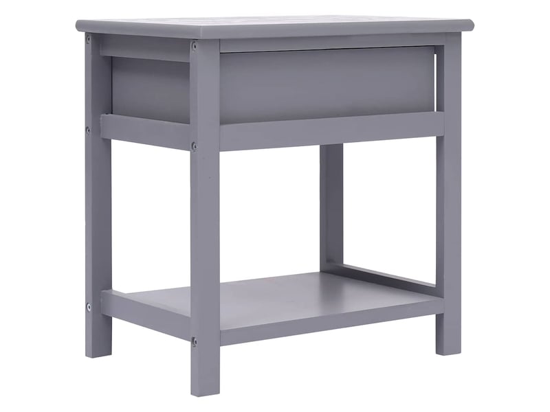  Lot de 2 tables de chevet - cabinet de chevet - table de nuit gris 40x29x42 cm bois de paulownia  - Conforama D