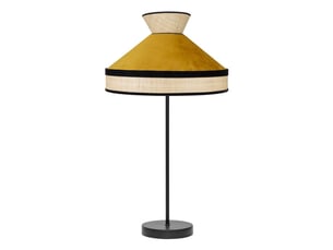 Lampe à poser fabrilamp fabrizio e27 coloris naturelnoirjaune 61 x 30 x 30 cm