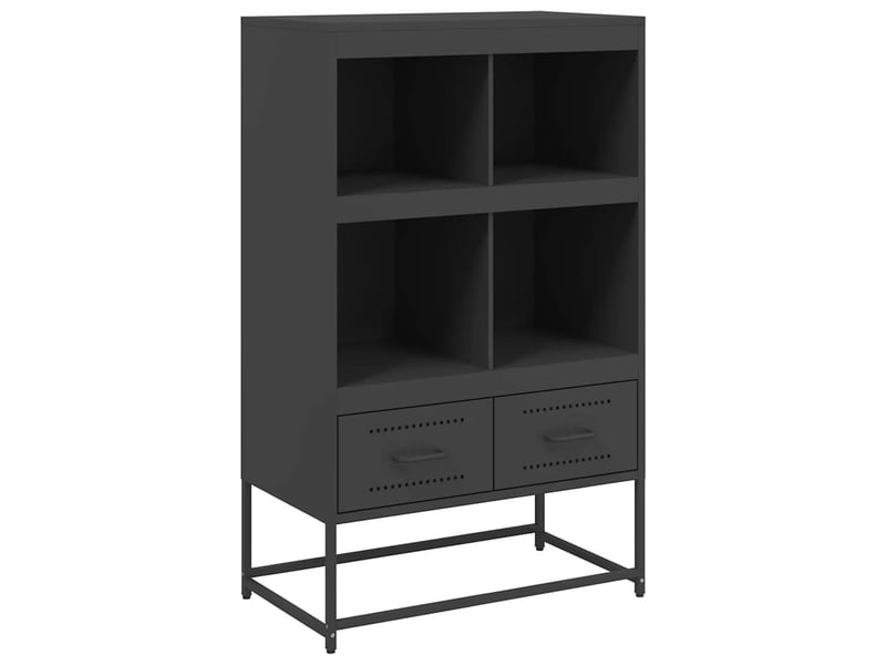  Buffet haut - bahut - meuble de rangement noir 68x39x111,5 cm acier  - Conforama A