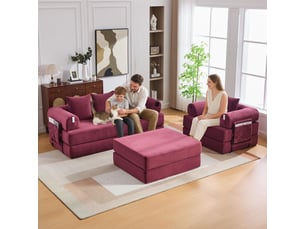 Canapé modulable revêtement en tissu côtelé cadre métal stable poche latérale 4 coussins confortables mousse haute densité combinaison libre usage polyvalent