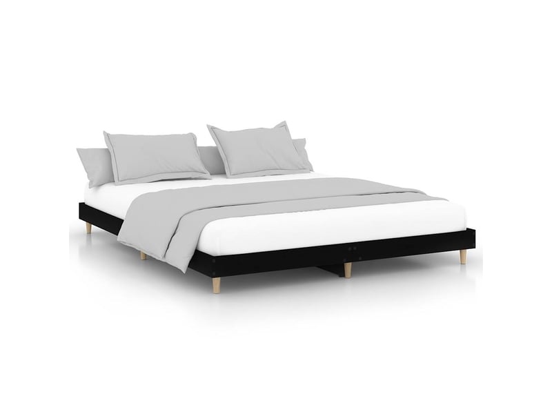  Lit double- lit adulte -  cadre de lit sans matelas noir 120x200 cm  - Conforama A