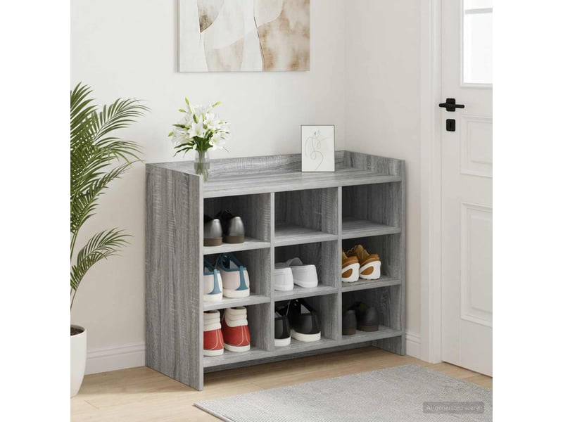  Meuble à chaussures, cabinet à chaussures sonoma gris 85x39,5x70 cm  - Conforama B
